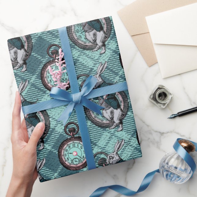 White Rabbit and Pocket Watch gift wrap (Gifting)