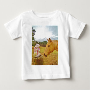 White Rabbit and Yellow Horse Baby T-Shirt