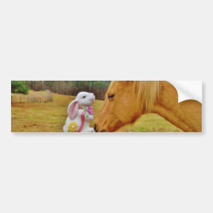 White Rabbit and Yellow Horse Bumper Sticker