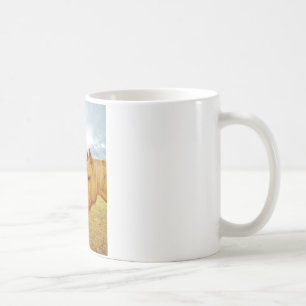 White Rabbit and Yellow Horse Coffee Mug