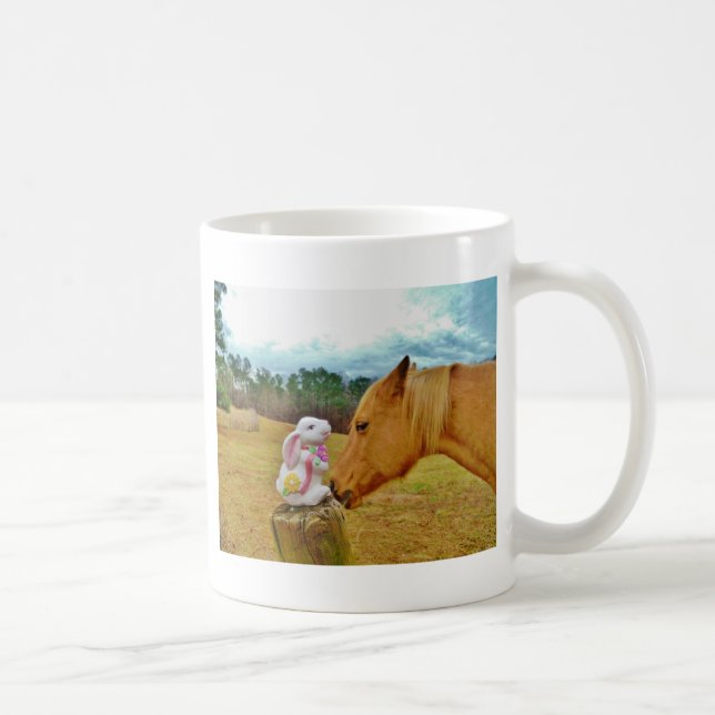 White Rabbit and Yellow Horse Coffee Mug (Right)