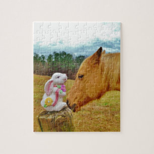 White Rabbit and Yellow Horse Jigsaw Puzzle