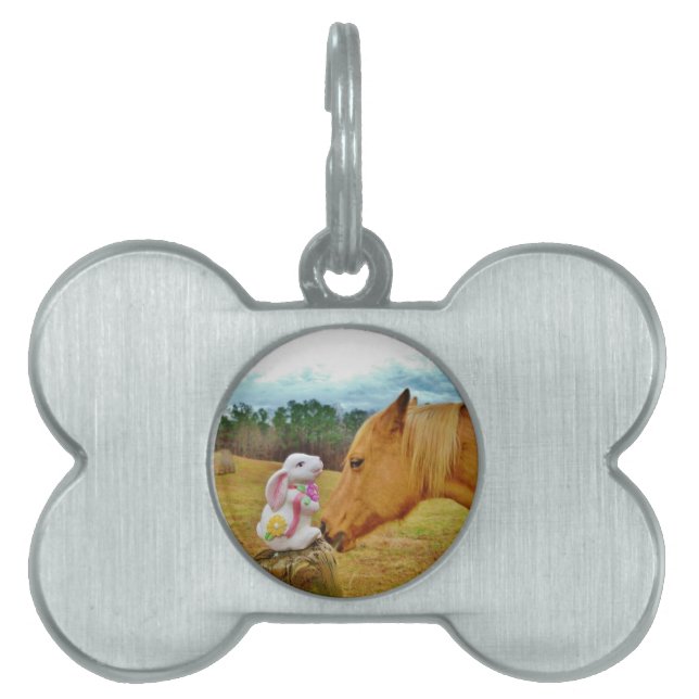 White Rabbit and Yellow Horse Pet Tag (Front)