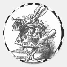 White Rabbit Black/white Harlequin Sticker