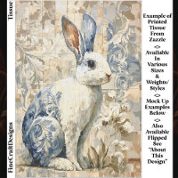 White Rabbit, Blue Floral Pattern EC4R Decoupage