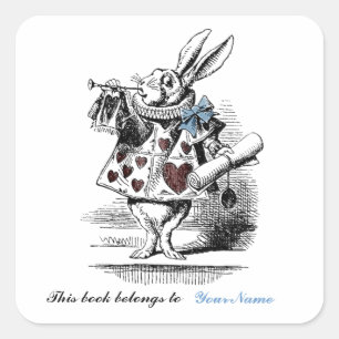 White Rabbit Bookplate Sticker
