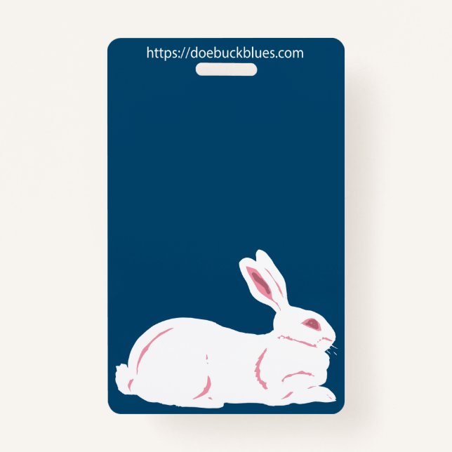 White Rabbit Cage Name Tag ID Badge (Front)
