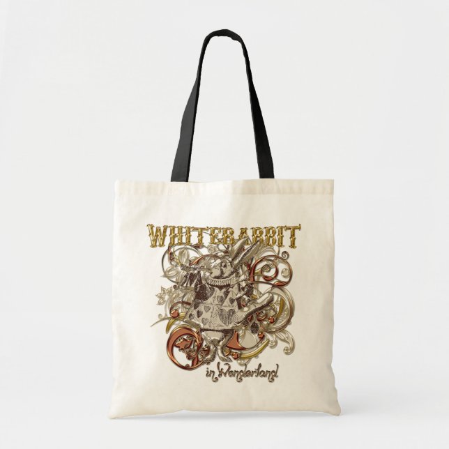 White Rabbit Carnivale Style (Gold Version) Tote Bag (Front)