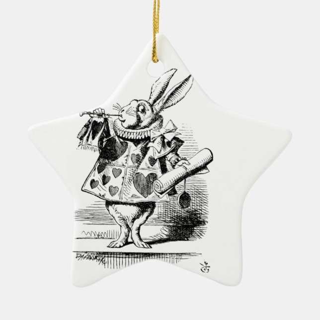White Rabbit Ceramic Tree Decoration (Front)