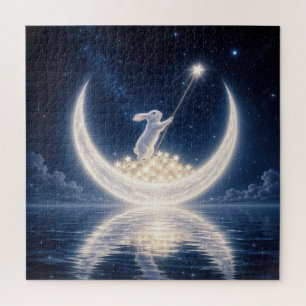 White Rabbit Collecting Stars Jigsaw Puzzle
