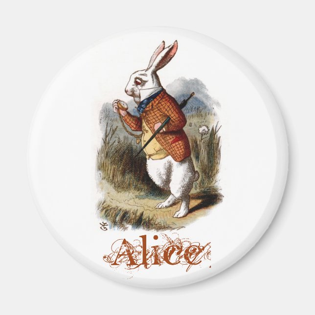 White Rabbit (colour) Magnet (Front)