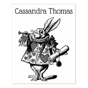 White Rabbit Court Trumpeter Alice in Wonderland 2 Rubber Stamp