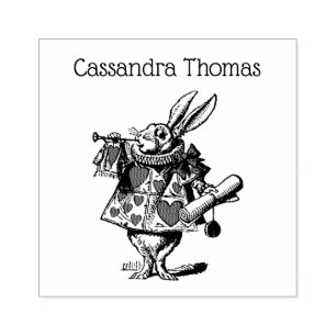 White Rabbit Court Trumpeter Alice in Wonderland 2 Rubber Stamp