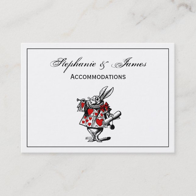 White Rabbit Court Trumpeter Alice in Wonderland Business Card (Front)