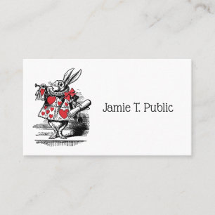 White Rabbit Court Trumpeter Alice in Wonderland Business Card