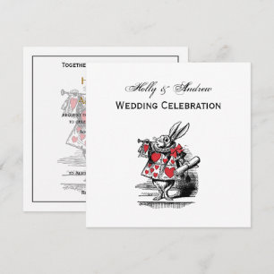 White Rabbit Court Trumpeter Alice in Wonderland Invitation