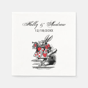 White Rabbit Court Trumpeter Alice in Wonderland Napkin