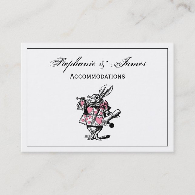 White Rabbit Court Trumpeter Alice in Wonderland P Business Card (Front)