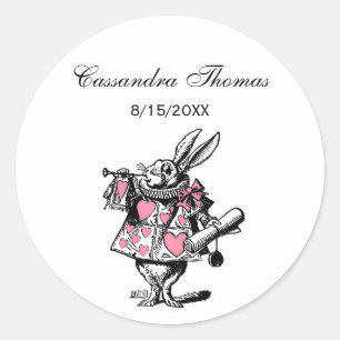 White Rabbit Court Trumpeter Alice in Wonderland P Classic Round Sticker