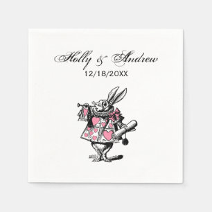 White Rabbit Court Trumpeter Alice in Wonderland P Napkin