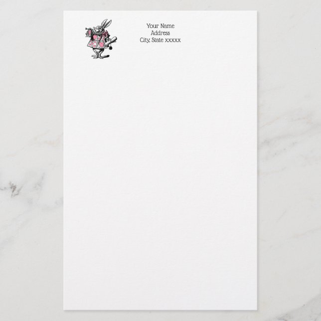 White Rabbit Court Trumpeter Alice in Wonderland P Stationery (Front)