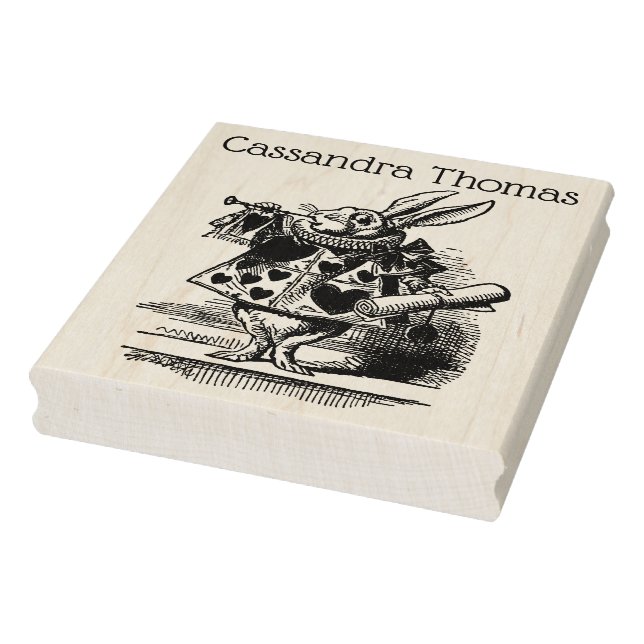 White Rabbit Court Trumpeter Alice in Wonderland Rubber Stamp (Stamp)