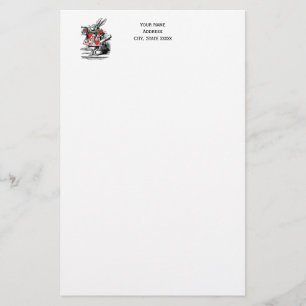 White Rabbit Court Trumpeter Alice in Wonderland Stationery