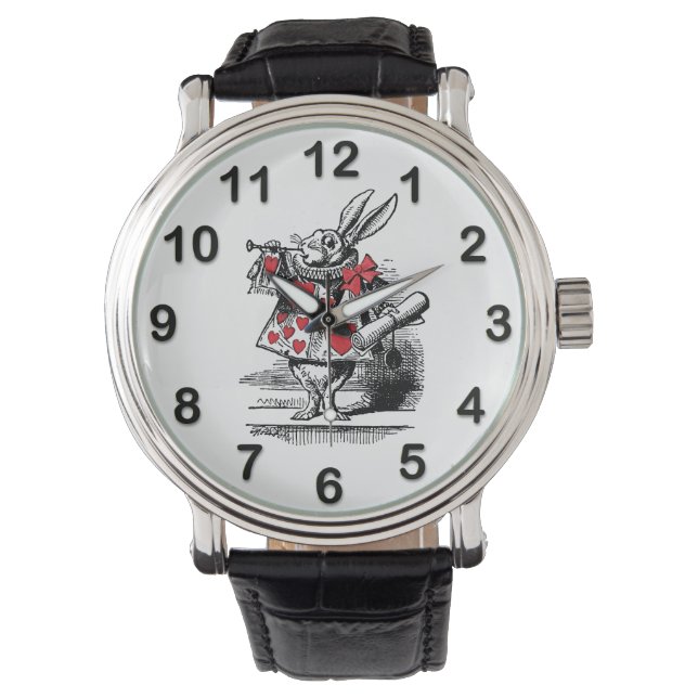 White Rabbit Court Trumpeter Alice in Wonderland Watch (Front)