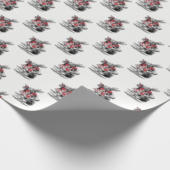 White Rabbit Court Trumpeter Alice in Wonderland Wrapping Paper (Corner)