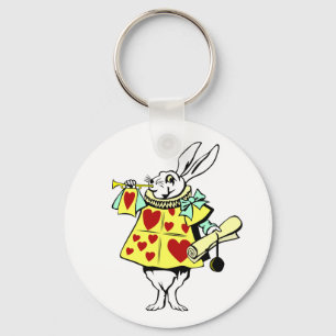 White Rabbit from Alice in Wonderland Button Key Ring