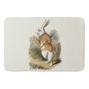 White Rabbit from Alice In Wonderland Vintage Art Bath Mat