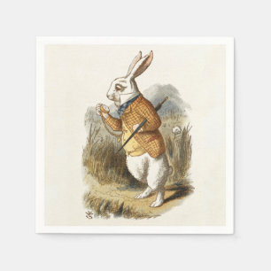 White Rabbit from Alice In Wonderland Vintage Art Napkin