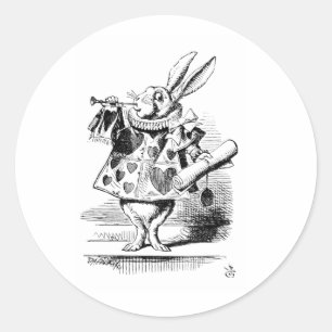 White Rabbit, from Alice's Adventures Classic Round Sticker