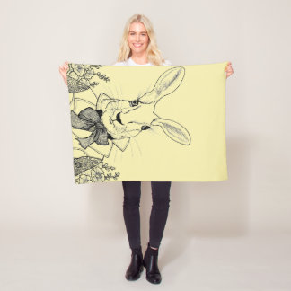 White Rabbit from Alice's Adventures in Wonderland Fleece Blanket