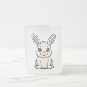 White Rabbit Frosted Glass Coffee Mug