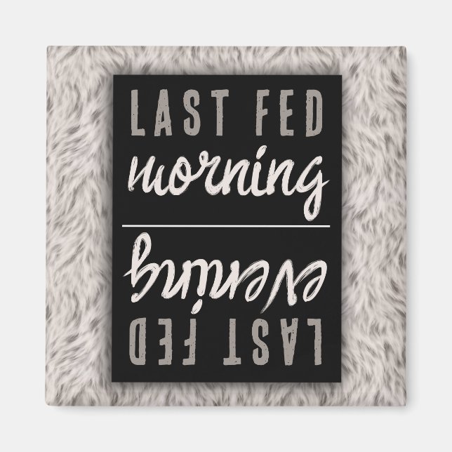 White Rabbit Fur Cat Dog Pet Food Animal Print Magnet (Front)