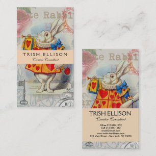 White Rabbit Hearts Alice Classic Business Card