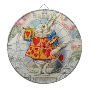 White Rabbit Hearts Alice Classic Dartboard