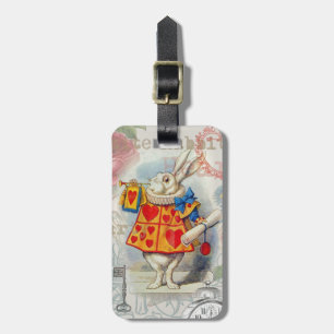 White Rabbit Hearts Alice Classic Luggage Tag