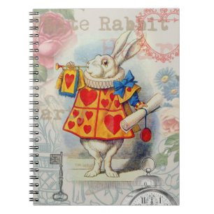 White Rabbit Hearts Alice Classic Notebook