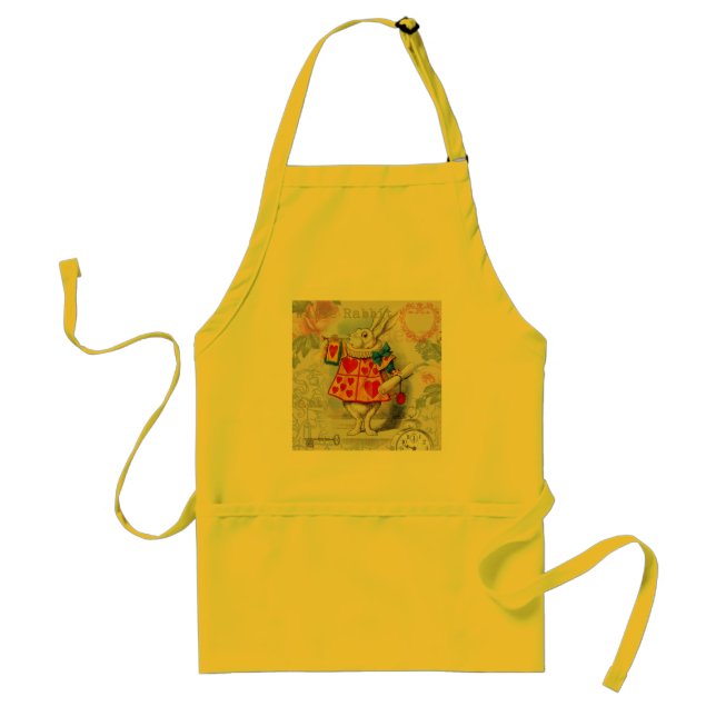 White Rabbit Hearts Alice Classic Standard Apron (Front)