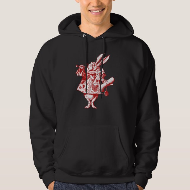 White Rabbit Herald Inked Red Hoodie (Front)
