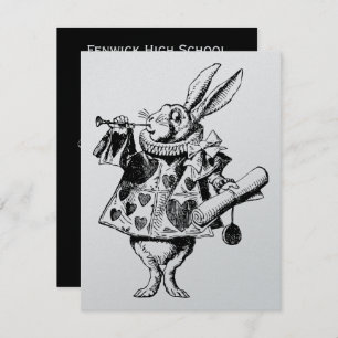 White Rabbit Herald Prom Bid Invitation