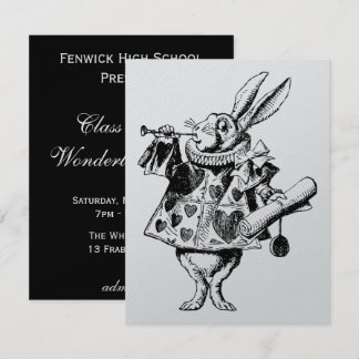 White Rabbit Herald Prom Bid Invitation