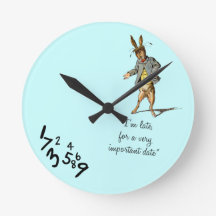 White Rabbit "I'm late" wallclocks