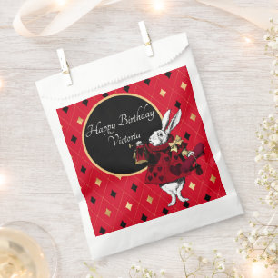 White Rabbit in Red Birthday  Favour Bags