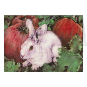 White Rabbit in the Pumpkin Patch
