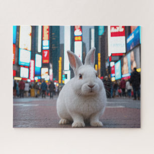 White Rabbit in Times Square Jigsaw Puzzle
