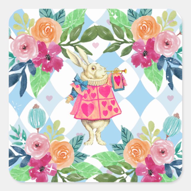 White Rabbit in Wonderland Sticker (Front)