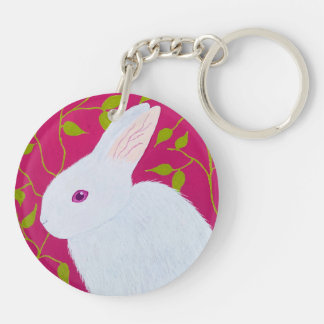 White Rabbit  Key Ring